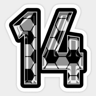 Soccer Number 14 Soccer Jersey #14 Soccer Mom Player Fan Sticker